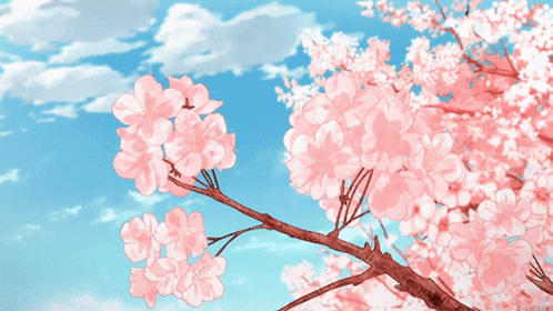 GIF cherry blossom anime tower  animated GIF on GIFER