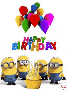 Happy Birthday Minions Gif