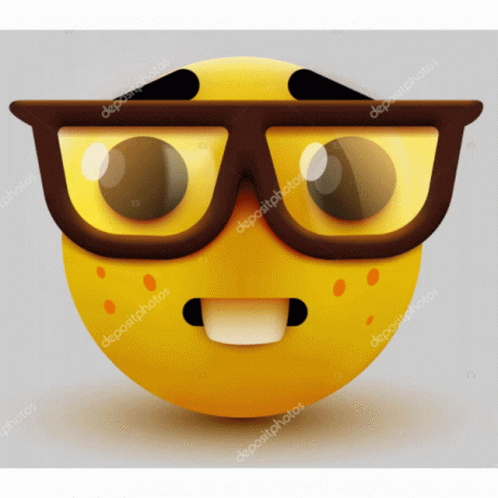 Comic Gif,Emoji Gif,Funny Gif,Nerd Emoji Gif,Toothy Gif,With Eyeglasses Gif,Yellow Face Gif