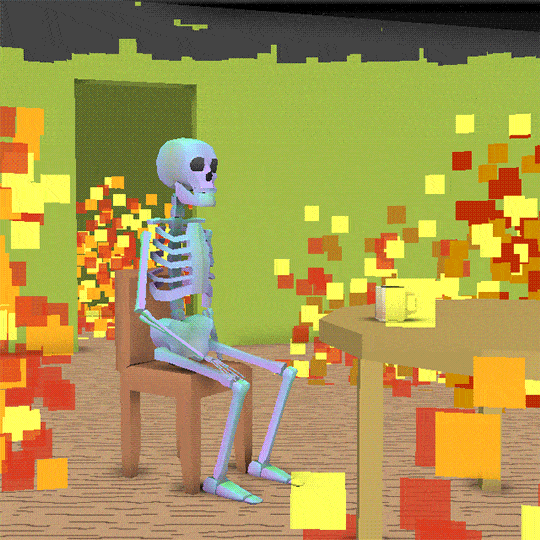 Comic Gif,Animal Gif,Anthropomorphic Dog Gif,Cartoon Gif,Fire Gif,In The Flame Gif,This Is Fine Gif