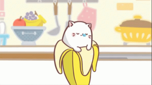 Banana Gif,Banana Cat Gif,Cartoon Gif,Cat Gif,Cute Gif,Movement Gif