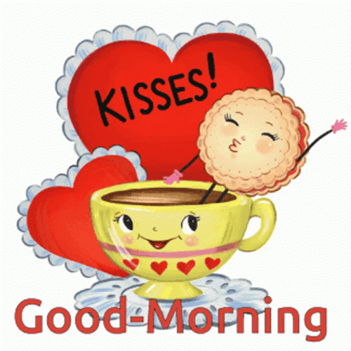 Good Morning Kiss Cartoon Gifs Images Funny Infoupdate