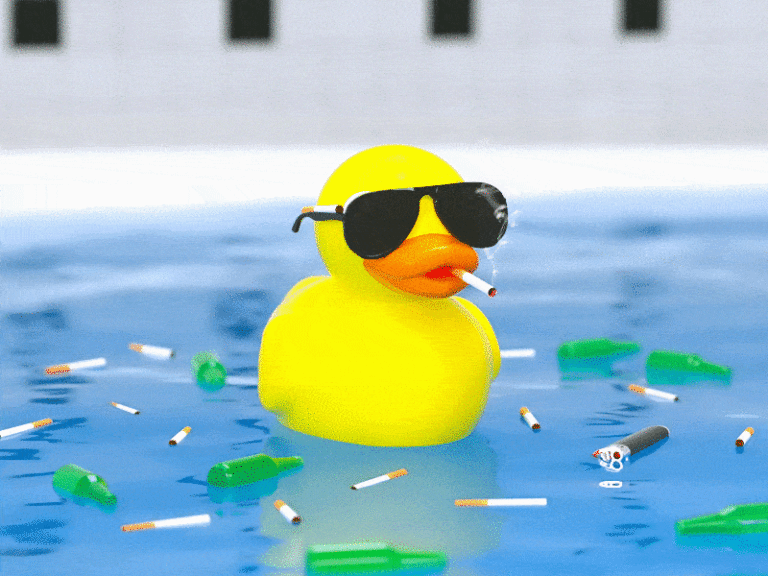 Duck Smoking Animated GIF