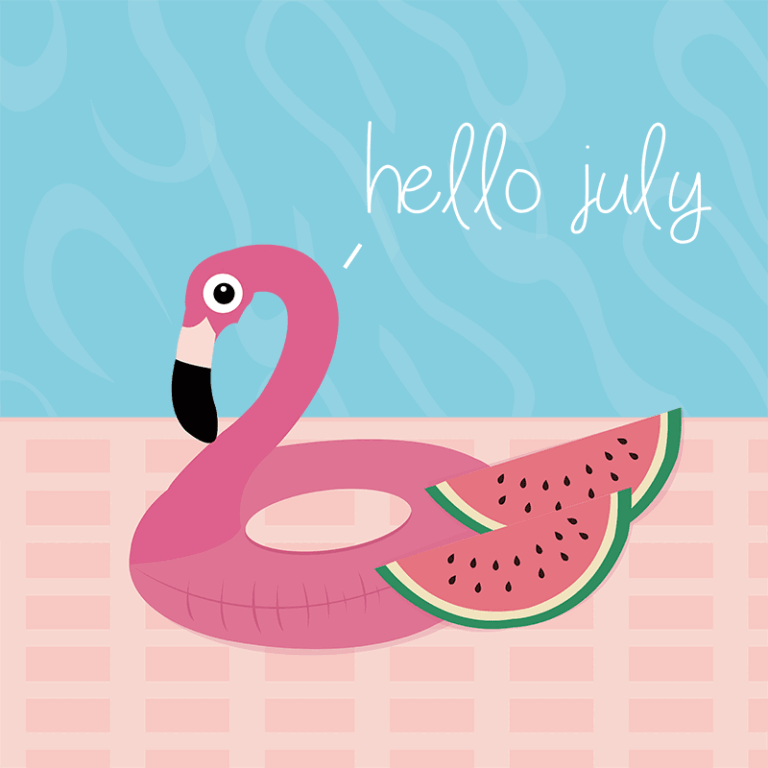 Hello July Animated GIF