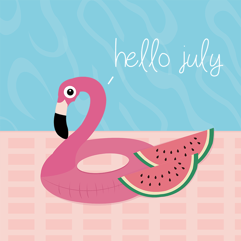 Hello July Gif
