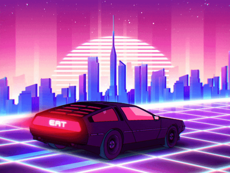Synthwave Phone Animated GIF