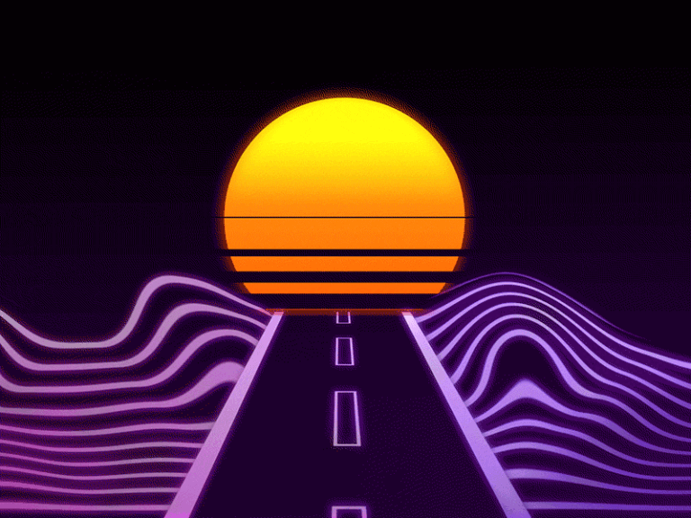 Synthwave Phone Animated GIF