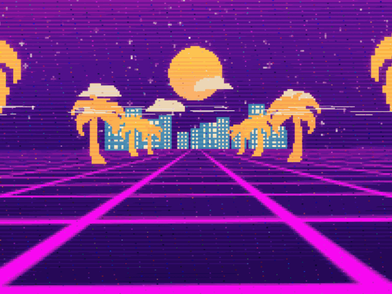 Synthwave Phone Animated GIF