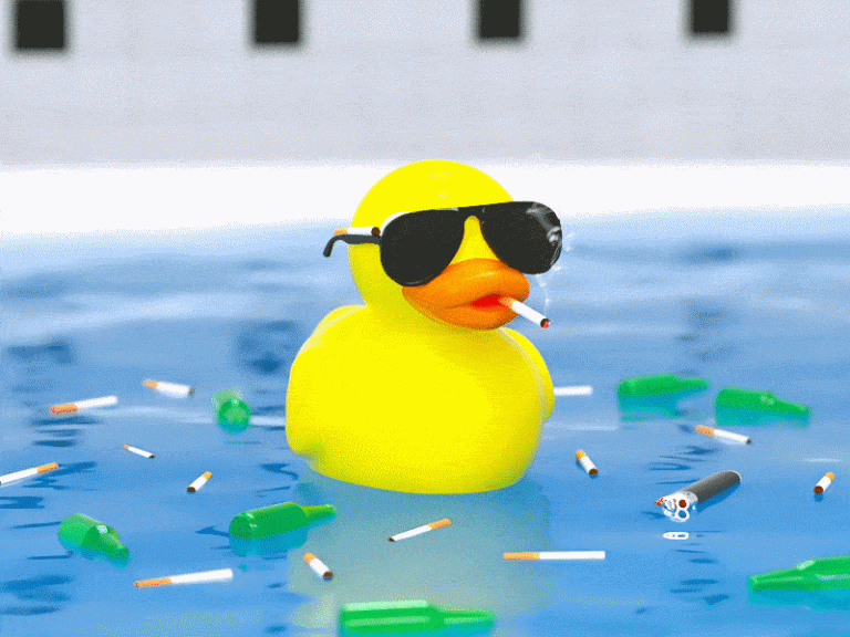 Duck Smoking Animated GIF